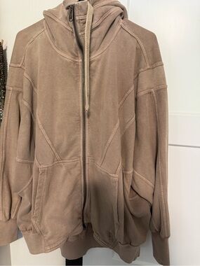 FP Movement by Free People Washed Taupe Zip Hoodie
